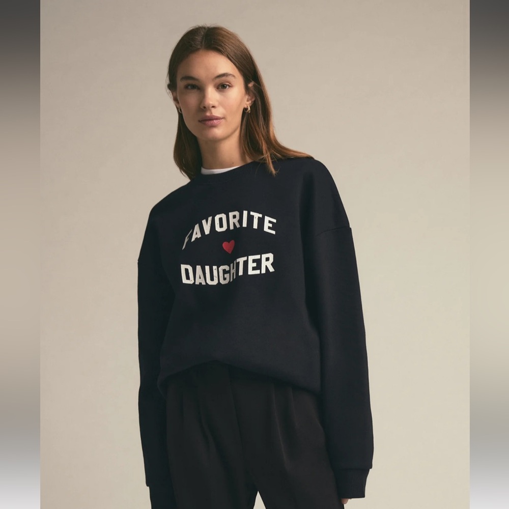NEW FAVORITE DAUGHTER HEART LOGO SWEATSHIRT Size Small Color Black